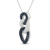 Thumbnail Image 2 of Black & White Diamond Interlocking Oval Drop Necklace 1/3 ct tw Sterling Silver 18"