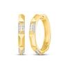 Thumbnail Image 1 of Diamond Studded Hoop Earrings 1/6 ct tw 14K Yellow Gold Vermeil Sterling Silver