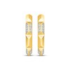 Thumbnail Image 2 of Diamond Studded Hoop Earrings 1/6 ct tw 14K Yellow Gold Vermeil Sterling Silver