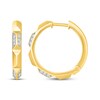 Thumbnail Image 3 of Diamond Studded Hoop Earrings 1/6 ct tw 14K Yellow Gold Vermeil Sterling Silver