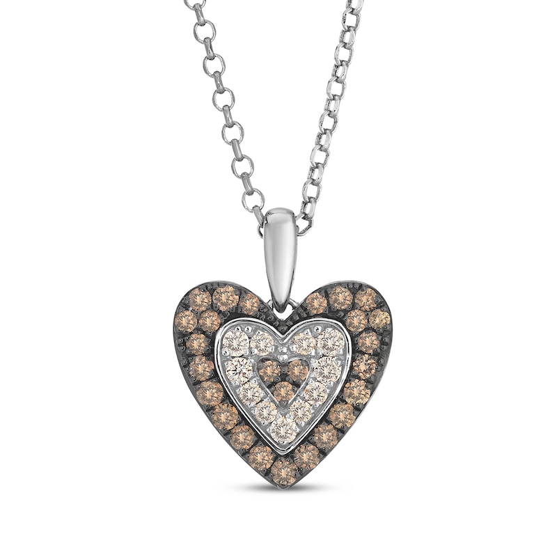 Main Image 1 of Le Vian Diamond Heart Necklace 1/2 ct tw 14K Vanilla Gold 19"