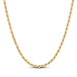 Jaxxon Men's Collection 2.3mm Rope Chain Necklace 18K Yellow Gold-Plated Solid Sterling Silver 22"