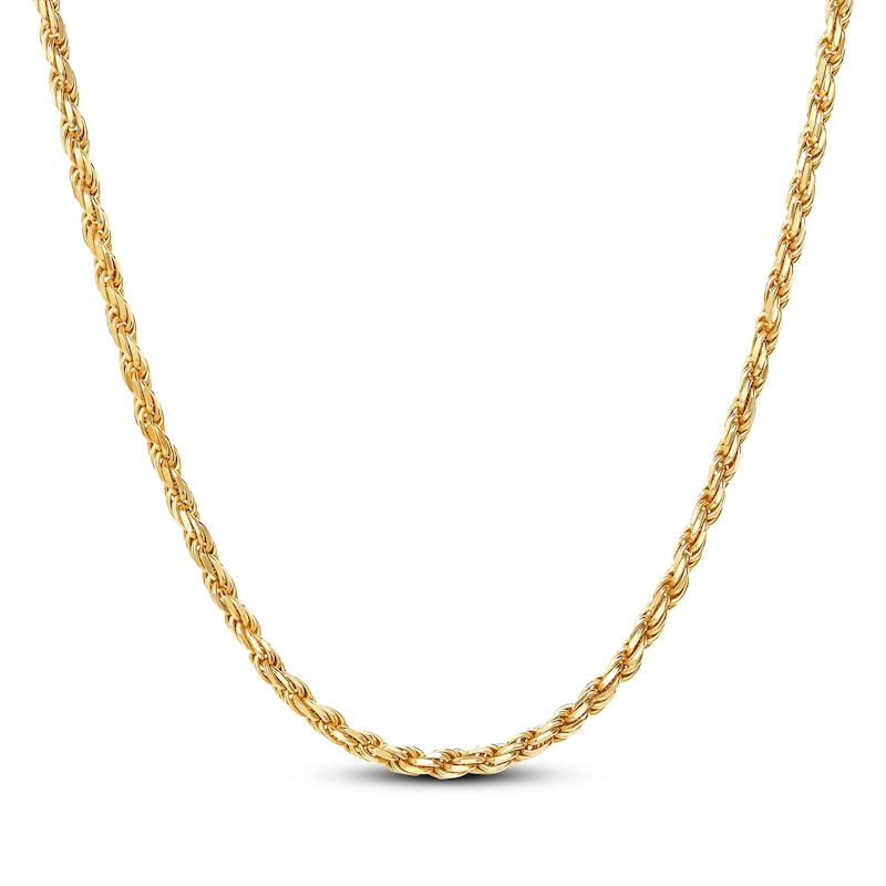 Main Image 1 of Jaxxon Men's Collection 2.3mm Rope Chain Necklace 18K Yellow Gold-Plated Solid Sterling Silver 22"