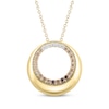 Thumbnail Image 1 of Desert Diamonds Ombré Circle Necklace 1/2 ct tw 18K Yellow Gold-Plated Sterling Silver 18"