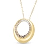 Thumbnail Image 2 of Desert Diamonds Ombré Circle Necklace 1/2 ct tw 18K Yellow Gold-Plated Sterling Silver 18"