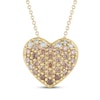 Thumbnail Image 1 of Desert Diamonds Pavé Heart Necklace 1/4 ct tw 18K Yellow Gold-Plated Sterling Silver 18"