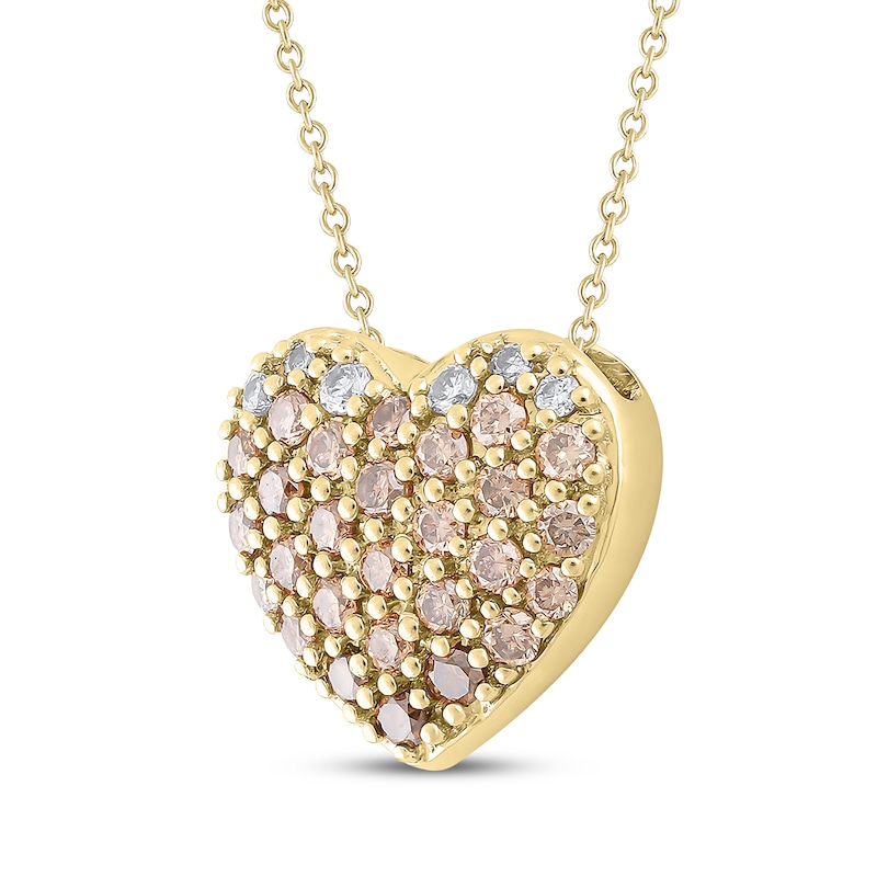 Main Image 2 of Desert Diamonds Pavé Heart Necklace 1/4 ct tw 18K Yellow Gold-Plated Sterling Silver 18"