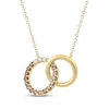 Thumbnail Image 2 of Desert Diamonds Ombré Interlocking Circles Necklace 1/4 ct tw 18K Gold-Plated Sterling Silver 18"