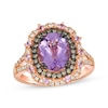 Thumbnail Image 1 of Le Vian Vault Oval-Cut Amethyst & Pink Sapphire Halo Ring 1/2 ct tw Diamonds 14K Strawberry Gold