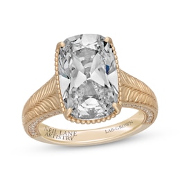 Neil Lane Artistry Cushion-Cut Lab-Grown Diamond Engagement Ring 6-3/8 ct tw 18K Yellow Gold