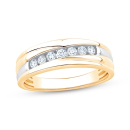 Now + Forever Men's Diamond Wedding Band 1/3 ct tw 10K Yellow Gold
