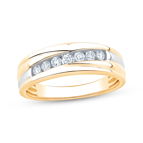 Now + Forever Men's Diamond Wedding Band 1/3 ct tw 10K Yellow Gold