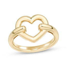 STUDIO BY KAY Heart Link Ring 24K Yellow Gold Vermeil Sterling Silver