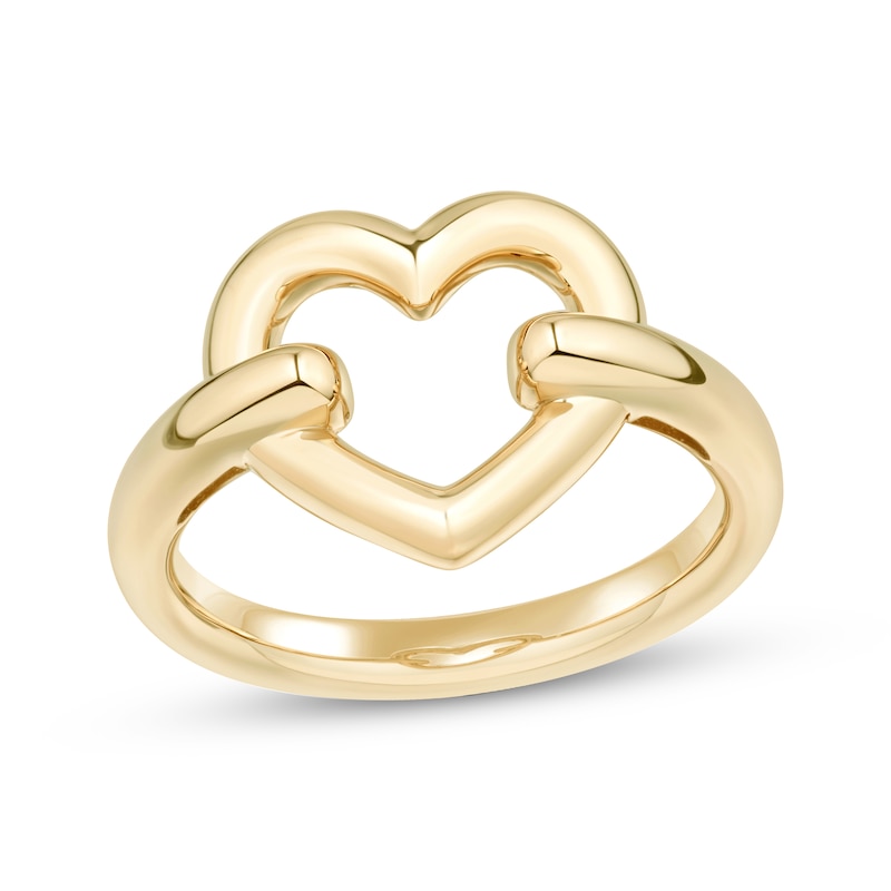 Main Image 1 of STUDIO BY KAY Heart Link Ring 24K Yellow Gold Vermeil Sterling Silver