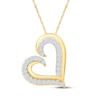Thumbnail Image 1 of KAY Lab-Grown Diamonds Tilted Open Heart Necklace 1/2 ct tw 14K Yellow Gold-Plated Sterling Silver 18"