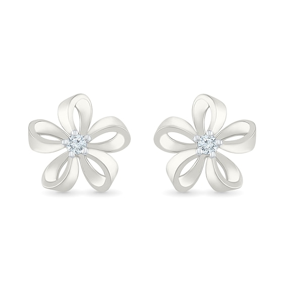 KAY Lab-Grown Diamonds Open Flower Studs 1/20 ct tw Sterling Silver