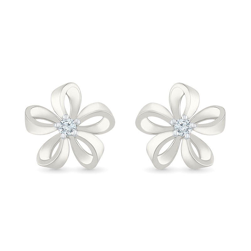 Main Image 1 of KAY Lab-Grown Diamonds Open Flower Studs 1/20 ct tw Sterling Silver