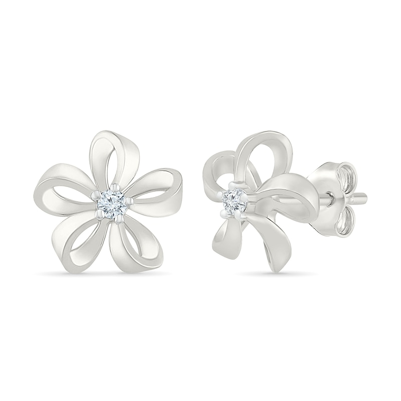Main Image 2 of KAY Lab-Grown Diamonds Open Flower Studs 1/20 ct tw Sterling Silver