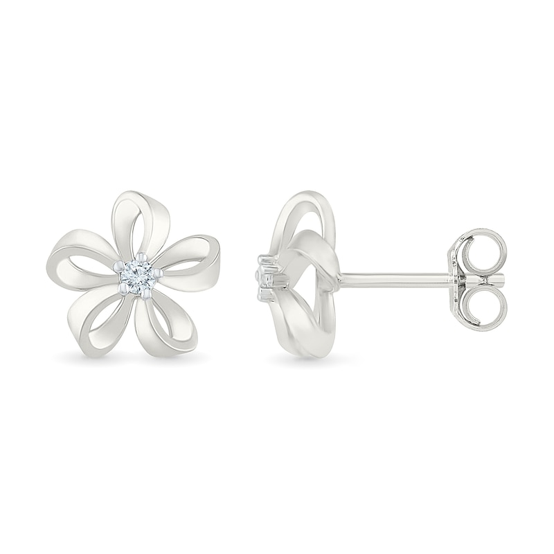Main Image 3 of KAY Lab-Grown Diamonds Open Flower Studs 1/20 ct tw Sterling Silver