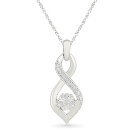 Diamond Accent Bypass Necklace Sterling Silver