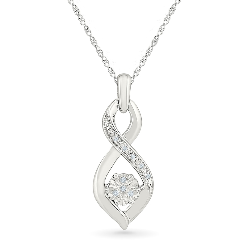 Main Image 1 of Diamond Accent Bypass Necklace Sterling Silver