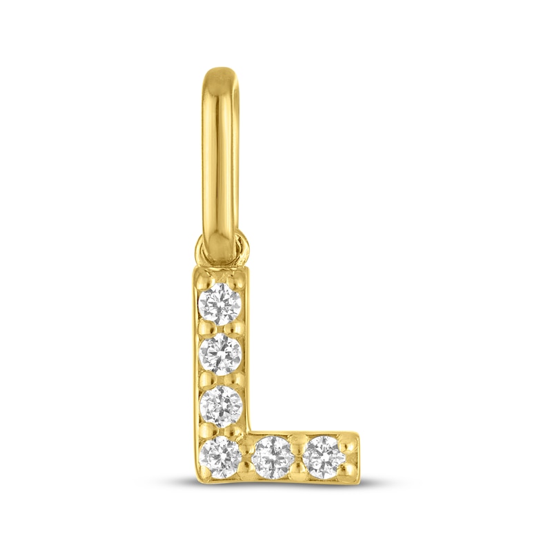 Main Image 1 of STUDIO BY KAY Lab-Grown Diamond Initial L Charm 1/20 ct tw 24K Yellow Gold Vermeil Sterling Silver