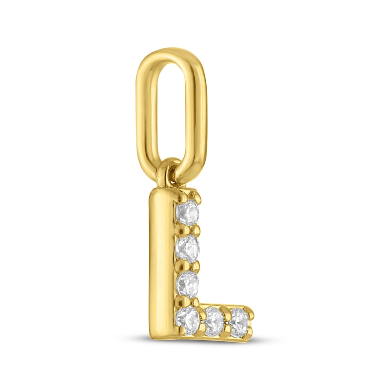 Main Image 2 of STUDIO BY KAY Lab-Grown Diamond Initial L Charm 1/20 ct tw 24K Yellow Gold Vermeil Sterling Silver