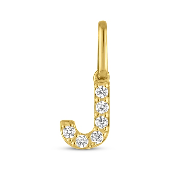 STUDIO BY KAY Lab-Grown Diamond Initial J Charm 1/20 ct tw 24K Yellow Gold Vermeil Sterling Silver
