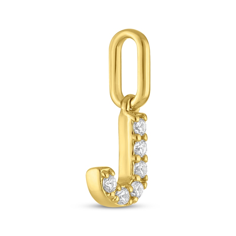 Main Image 2 of STUDIO BY KAY Lab-Grown Diamond Initial J Charm 1/20 ct tw 24K Yellow Gold Vermeil Sterling Silver