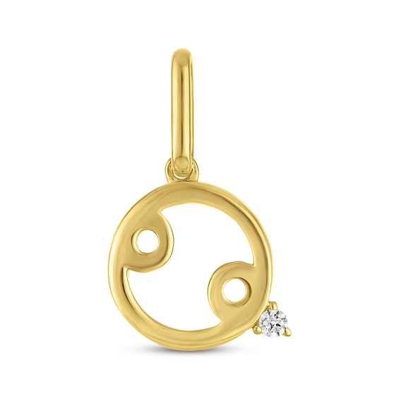 STUDIO BY KAY Lab-Grown Diamond Accent Cancer Zodiac Charm 24K Yellow Gold Vermeil Sterling Silver