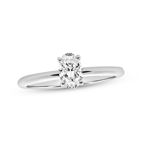 Now + Forever Certified Oval-Cut Diamond Solitaire Engagement Ring 1/2 ct tw Platinum (I/SI2)