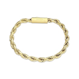 JAXXON Men's Collection 4.5mm Rope Chain Bracelet Yellow Ion-Plated Solid Stainless Steel 8"