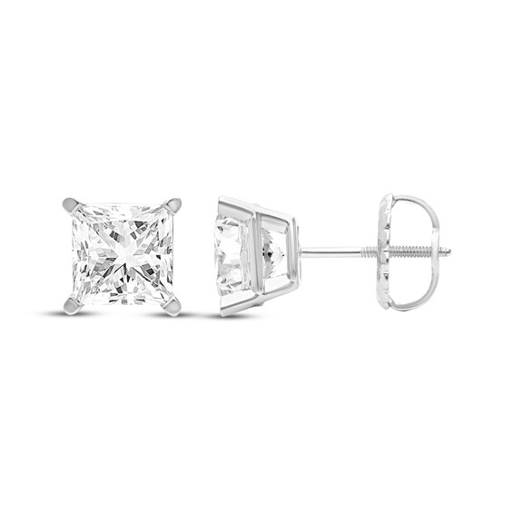 KAY Lab-Grown Diamonds Certified Princess-Cut Solitaire Stud Earrings 3 ct tw 14K White Gold (F/VS2)