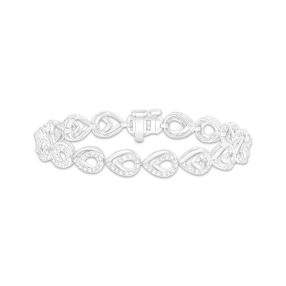 KAY Lab-Grown Diamonds Teardrop Link Bracelet 1/2 ct tw Sterling Silver 7"