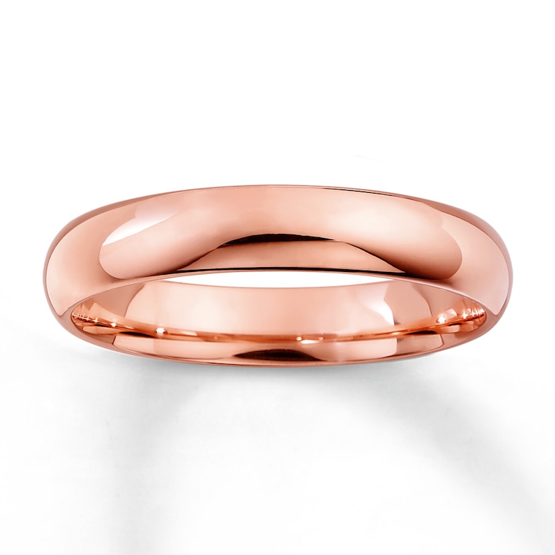 Main Image 1 of Men's Wedding Band 10K Rose Gold 4mm - Size 10