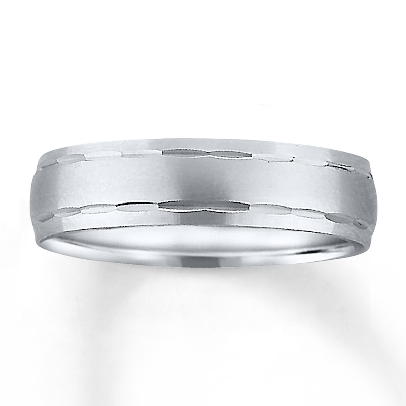 Wedding Band 10K White Gold 7mm