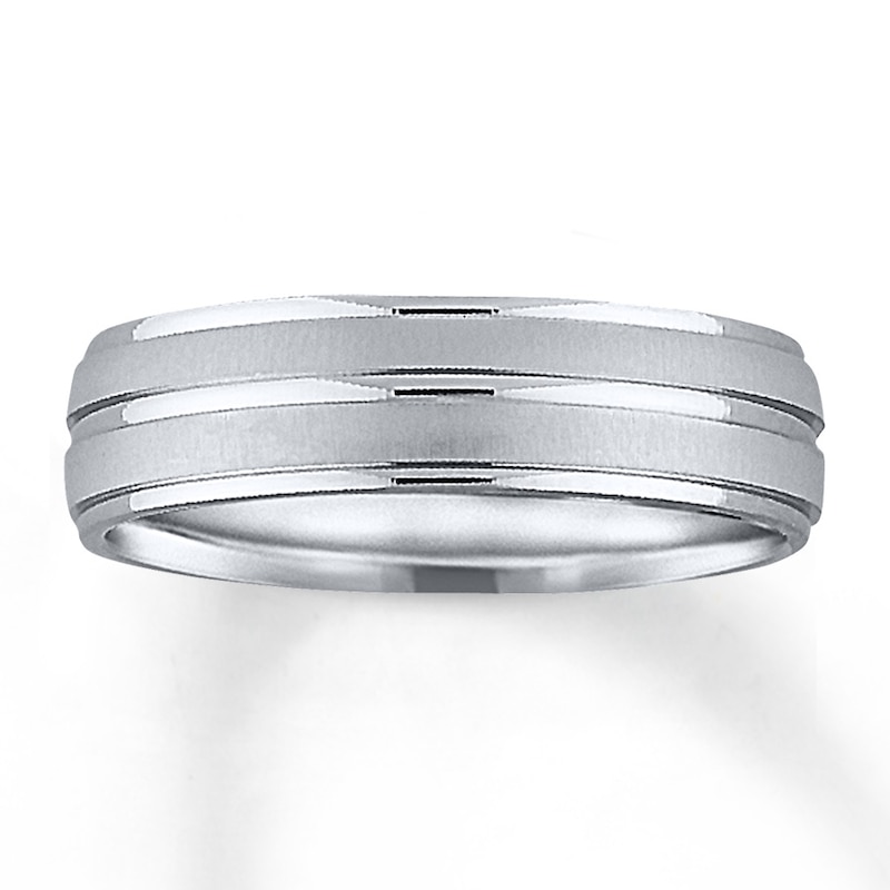 Main Image 1 of Now + Forever Wedding Band 10K White Gold 7mm