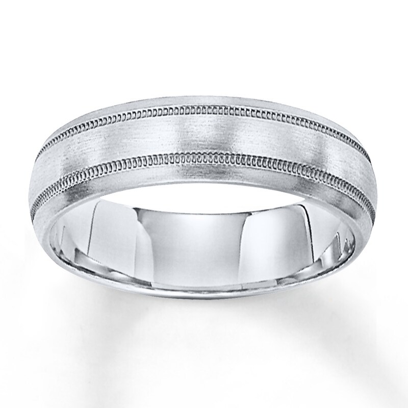 Main Image 1 of Now + Forever Wedding Band 10K White Gold 7mm