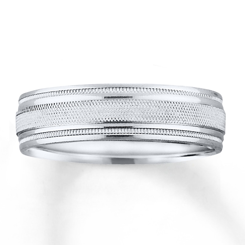 Main Image 1 of Now + Forever Wedding Band 10K White Gold 7mm