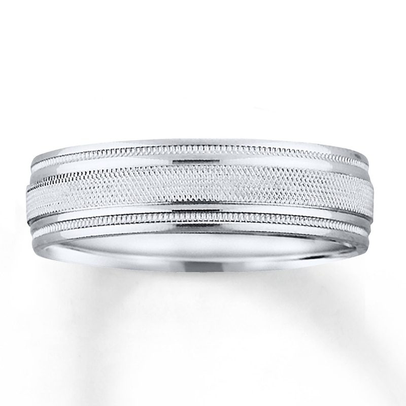 Wedding Band 10K White Gold 7mm