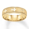 Thumbnail Image 1 of Now + Forever Cross Wedding Band 10K Yellow Gold 6mm
