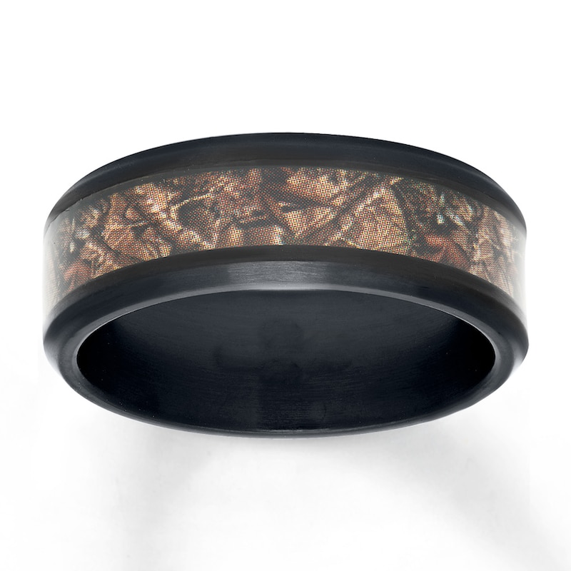 Men's Camouflage Wedding Band Stainless Steel/Carbon Fiber 8mm