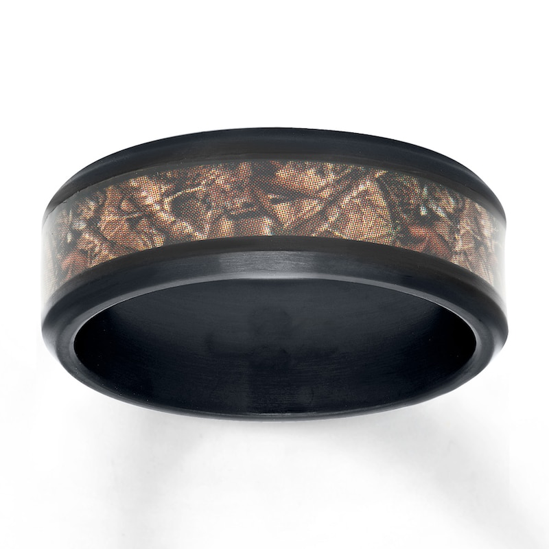 Main Image 1 of Now + Forever Men's Camouflage Wedding Band Stainless Steel/Carbon Fiber 8mm