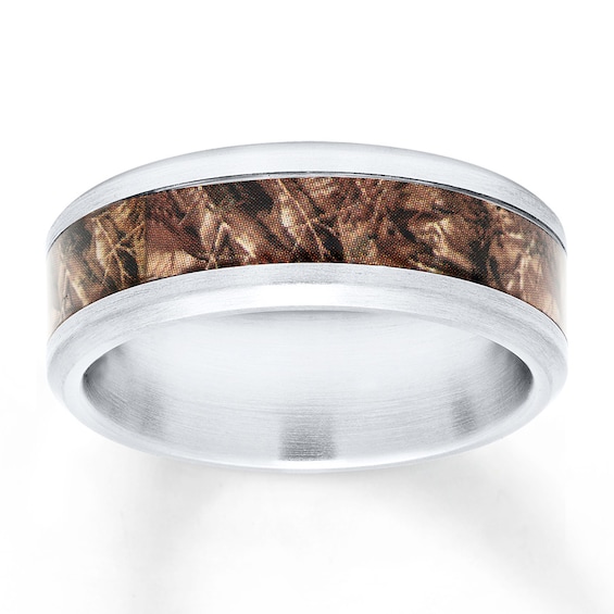 Now + Forever Men's Camouflage Wedding Band Stainless Steel/Carbon Fiber 8mm