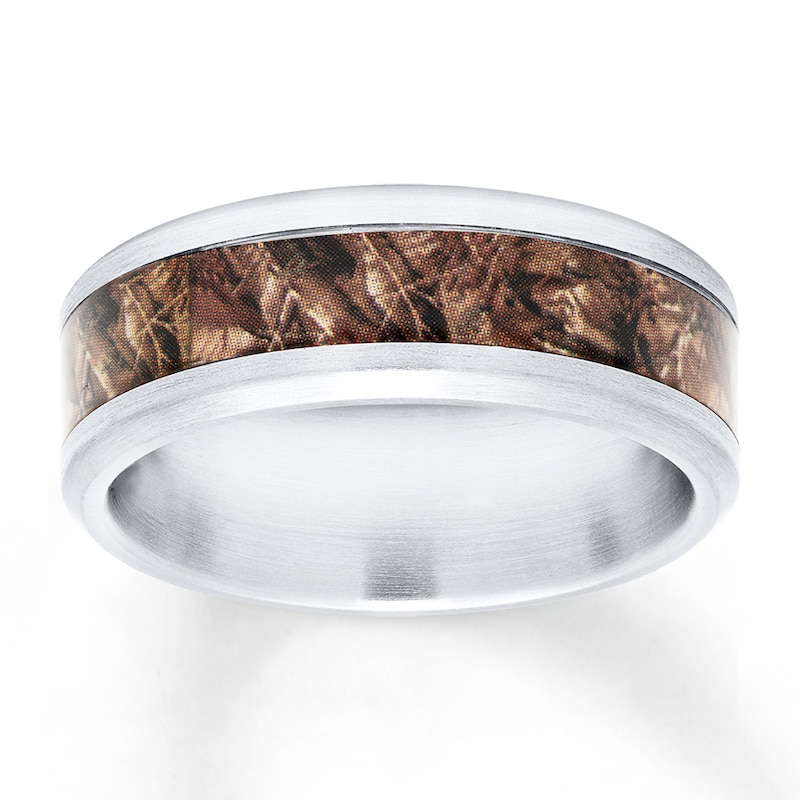 Main Image 1 of Now + Forever Men's Camouflage Wedding Band Stainless Steel/Carbon Fiber 8mm