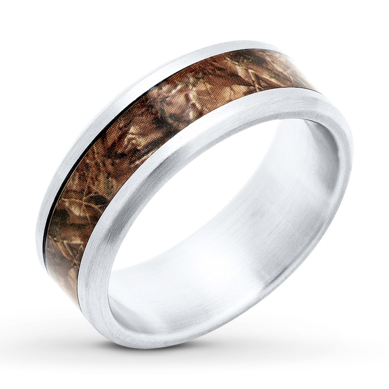 Main Image 2 of Now + Forever Men's Camouflage Wedding Band Stainless Steel/Carbon Fiber 8mm
