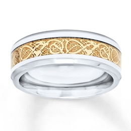 Now + Forever Men's Wedding Band Yellow Ion Plating Stainless Steel 8mm