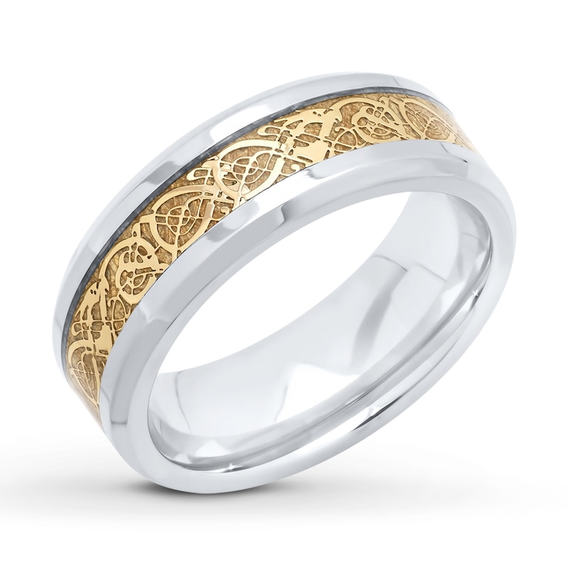 Main Image 2 of Now + Forever Men's Wedding Band Yellow Ion Plating Stainless Steel 8mm
