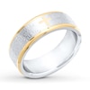 Thumbnail Image 2 of Now + Forever Men's Cross Wedding Band Stainless Steel/Yellow Ion-Plating 8mm