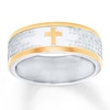 Thumbnail Image 1 of Now + Forever Men's Wedding Band Stainless Steel/Yellow Ion-Plating 8mm